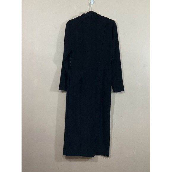 VTG Womens Maxi Shirt Dress Sz 8 Black Goth Dark Academia Witchcore Stevie Nicks - Picture 2 of 6